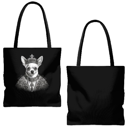 Chihuahua - Pope Dog Church Vatican Catholic Tote Bags (AOP)