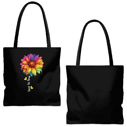 Rainbow Sunflower LGBTQ Community Transgender Pun Tote Bags (AOP)