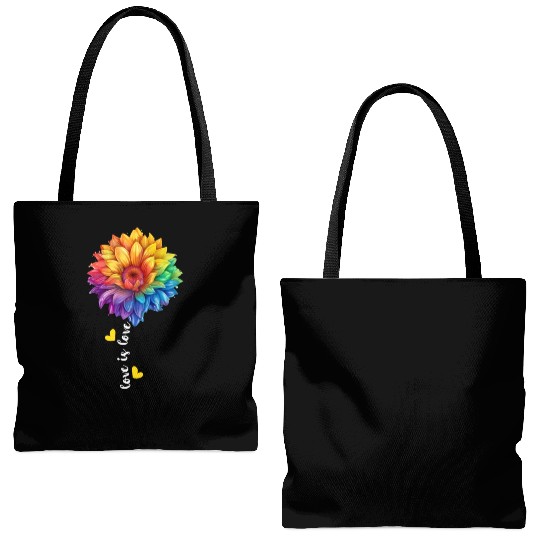 Rainbow Sunflower Lover LGBTQ Community Lesbian Tote Bags (AOP)