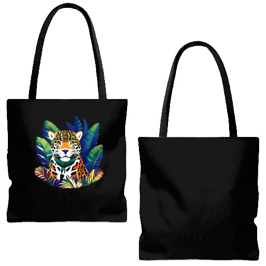 Jaguar in the Tropics Tote Bags (AOP)