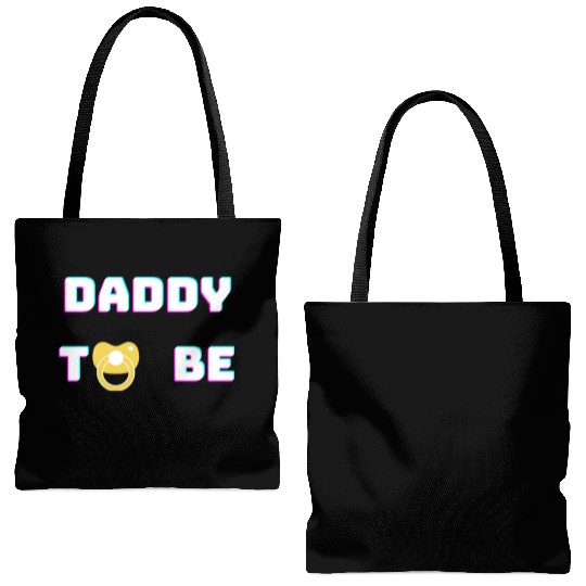 Daddy To Be green Tote Bags (AOP)