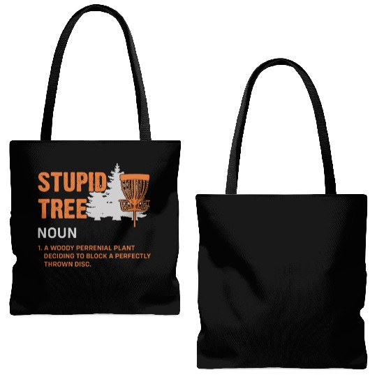 Funny Disc Golf Stupid Tree Art Frisbee Tote Bags (AOP)