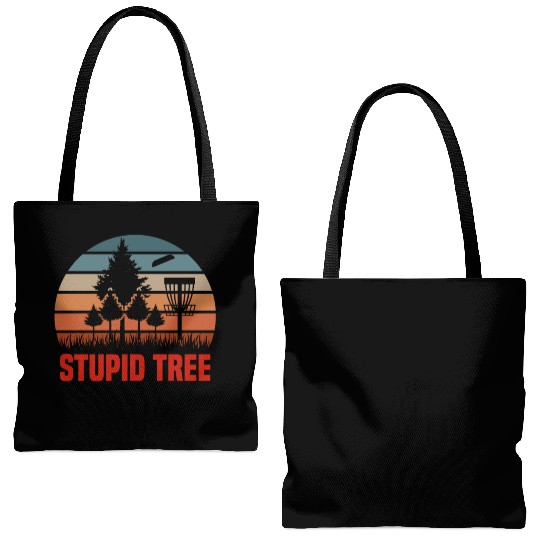 Funny Disc Golf Stupid Tree Art Frisbee Tote Bags (AOP)