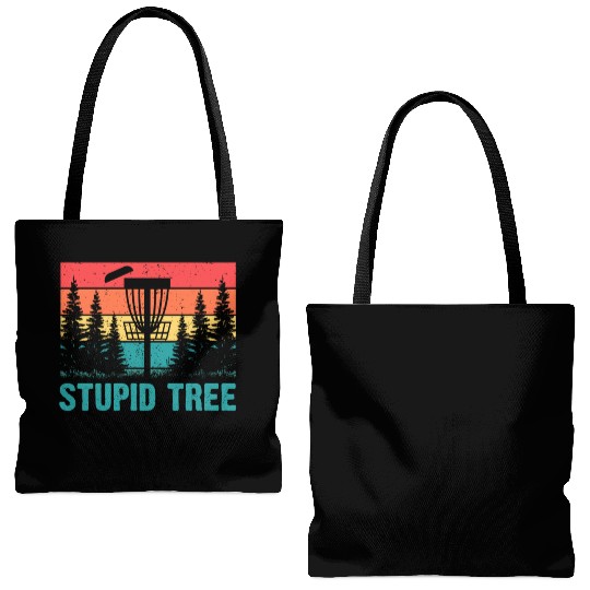 Funny Disc Golf Stupid Tree Art Frisbee Tote Bags (AOP)