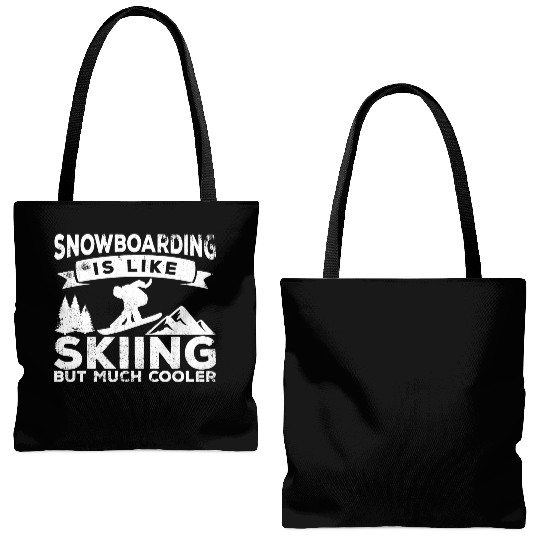Snowboarding Like Skiing But Much Cooler Tote Bags (AOP)
