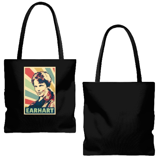Amelia Earhart Vintage Colors Tote Bags (AOP)