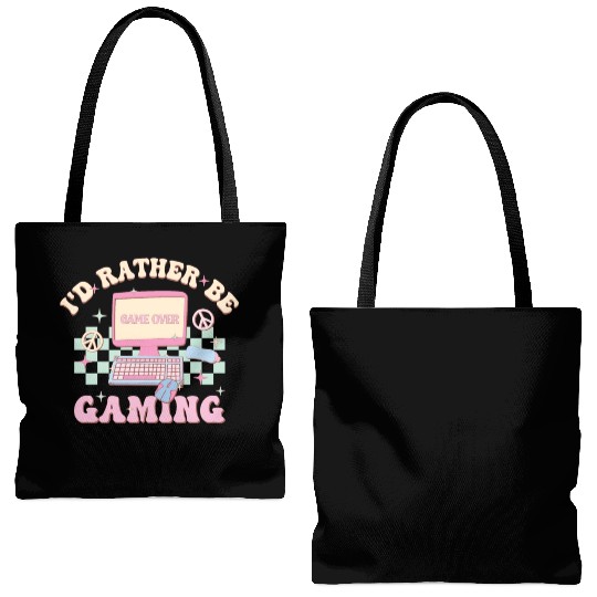 I'd Rather Be Gaming, Happy Game Day Tote Bags (AOP)