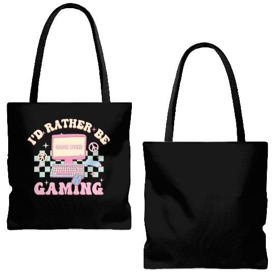 I'd Rather Be Gaming, Happy Game Day Tote Bags (AOP)