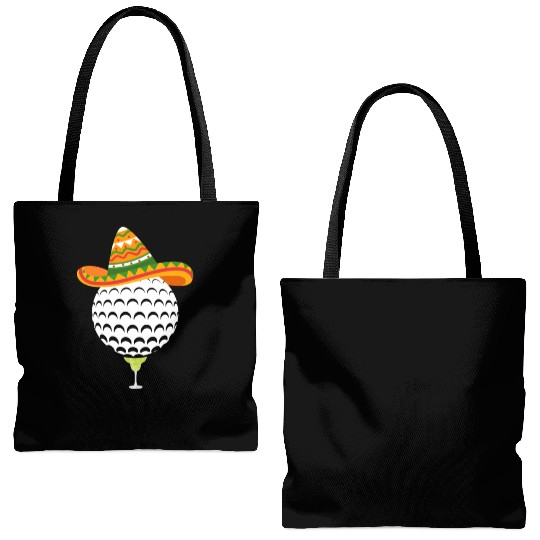 Margarita Golf Ball Mexican Sombrero Tote Bags (AOP)