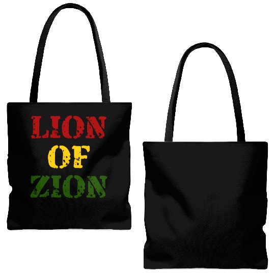 Lion Of Zion Reggae Colors Tote Bags (AOP)