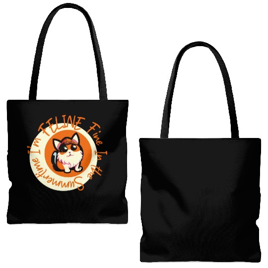 I'm FELINE Fine | Cat Lover Summer Animal Party Tote Bags (AOP)