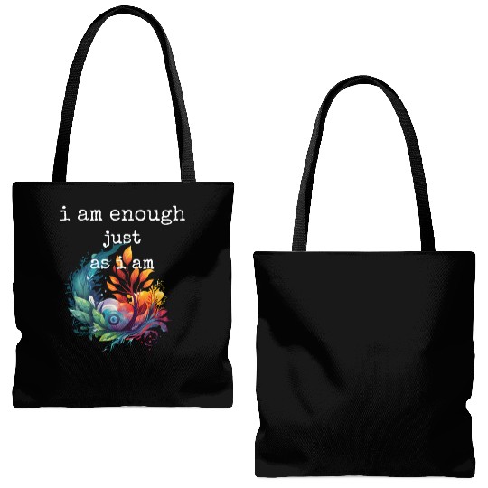 I am Enough just as I am Tote Bags (AOP)