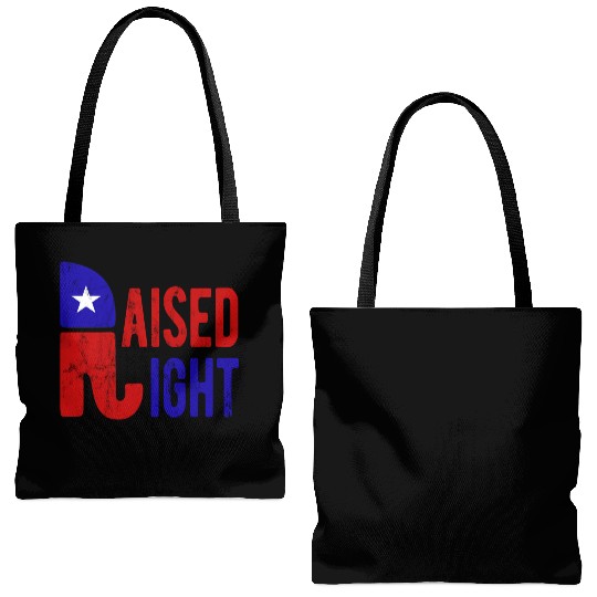Raised Right Proud Republican Elephant Logo Usa Tote Bags (AOP)