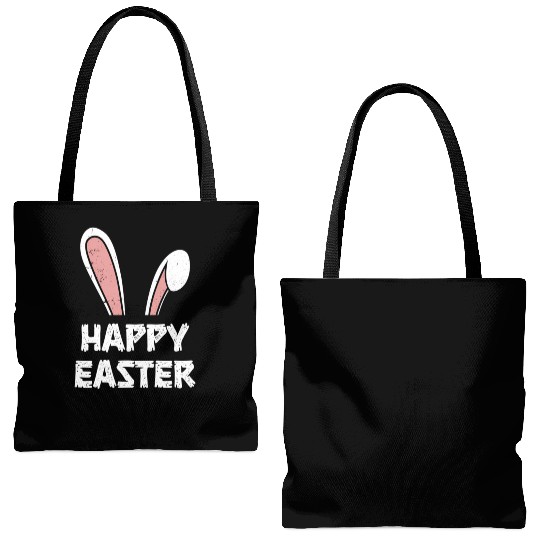 Happy Easter Bunny Rabbit Ears Tote Bags (AOP)