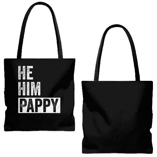 Pappy Lover Valentine Quote Funny He Him Pappy Tote Bags (AOP)