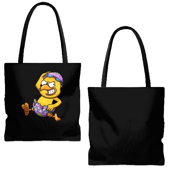 Running Little Chick In An Easter Egg Tote Bags (AOP)
