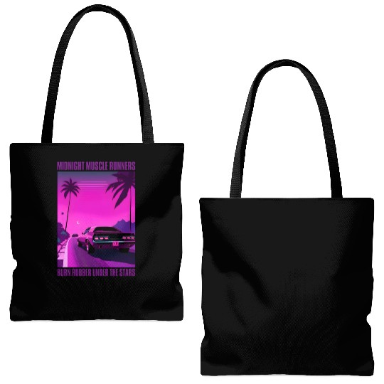 Vintage 80s Graphic Retrowave Muscle Car Racing Tote Bags (AOP)