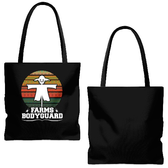 Farm s Bodyguard Farmer Scarecrow Gift Design Idea Tote Bags (AOP)