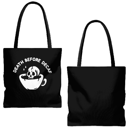 Death Before Decaf-Coffee Tote Bags (AOP)