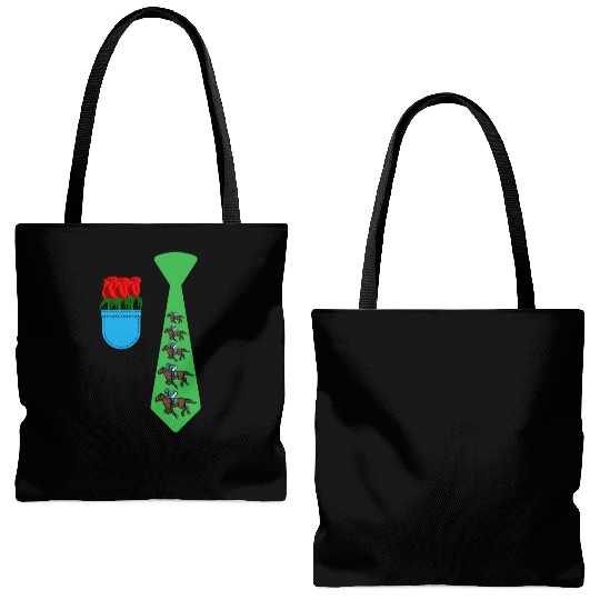 Funny Horse Racing Tuxedo Costume Race Horse Tie Tote Bags (AOP)