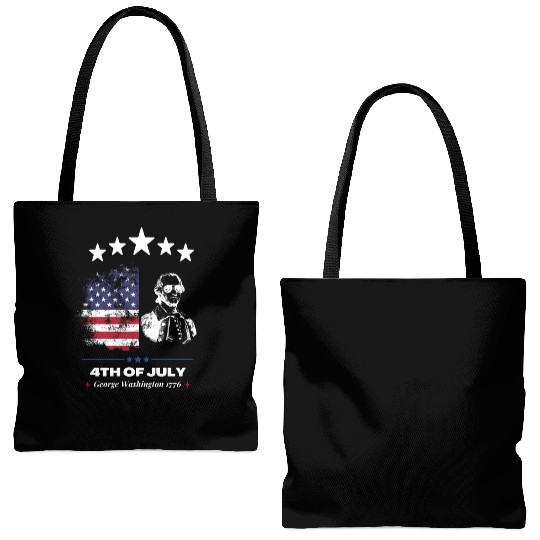 Happy 4th Of July Suck England George Washington Tote Bags (AOP)