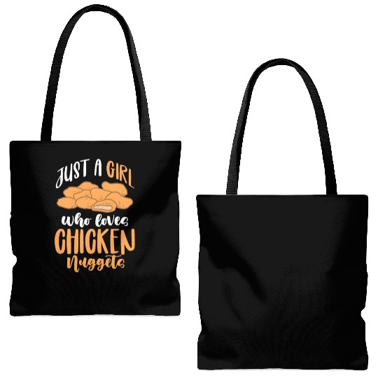 Just A Girl Who Loves Chicken Nuggets Tote Bags (AOP)