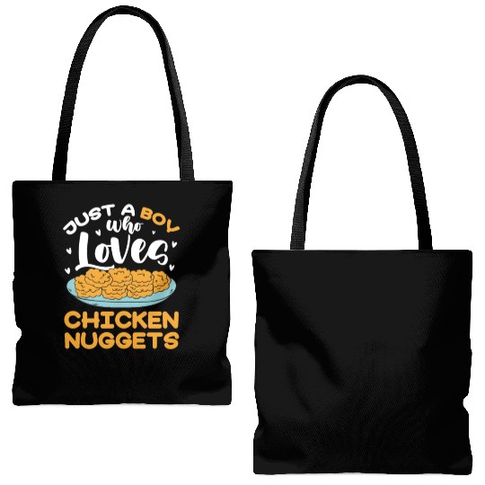 Just A Boy Who Loves Chicken Nuggets Tote Bags (AOP)