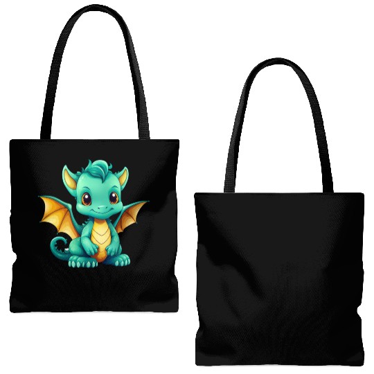 Baby Green Dragon Tote Bags (AOP)