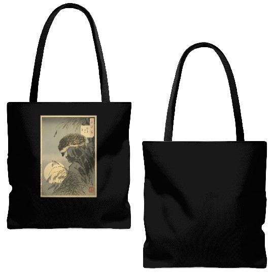 Japanese Hedgehog Hedgehog Princess Moon Tote Bags (AOP)