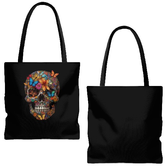 Skull and Butterflies - Stupid Tote Bags (AOP)