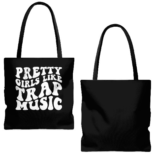 Pretty Girls Like Trap Music - White - Stupid Tote Bags (AOP)