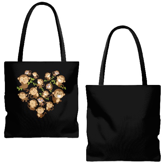 chimpanzee monkey Tote Bags (AOP)