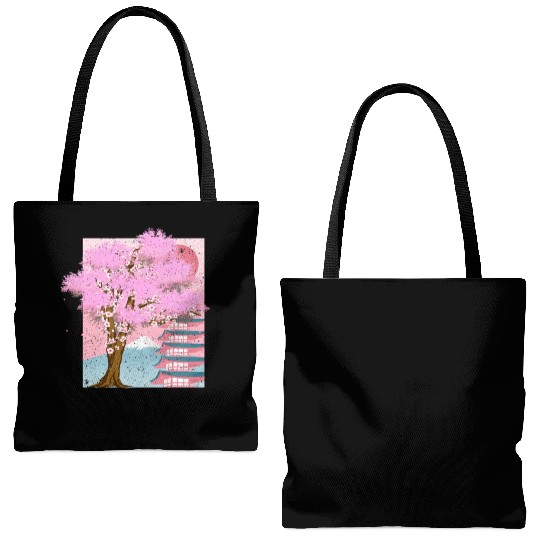 Japan aesthetics sakura tree gift cherry blossom Tote Bags (AOP)