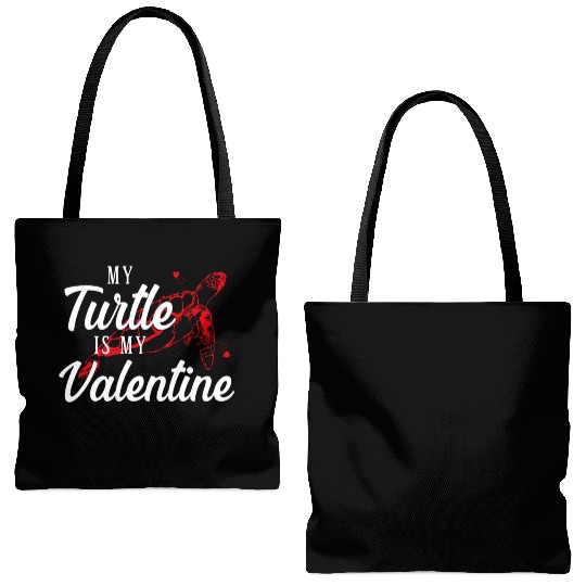 Sea Turtle Tortoise Valentines Day Tote Bags (AOP)