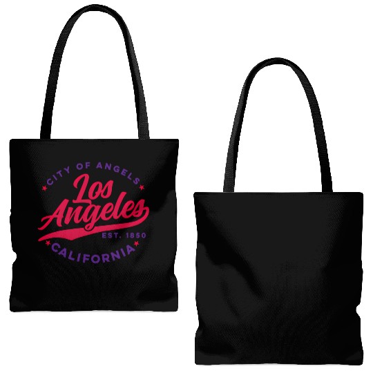 Los Angeles City Of Angels California Red Text Tote Bags (AOP)