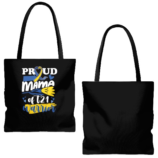 Proud Mom T21 World Down Syndrome Awareness Tote Bags (AOP)