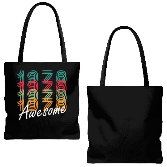1978 Vintage Year Retro Birthday Gift Tote Bags (AOP)