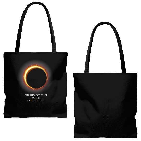 2024 Springfield Maine Eclipse Memento Souvenir Tote Bags (AOP)