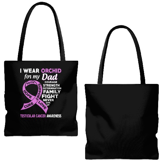 I Wear Orchid For My Dad Testicular Cancer Tote Bags (AOP)