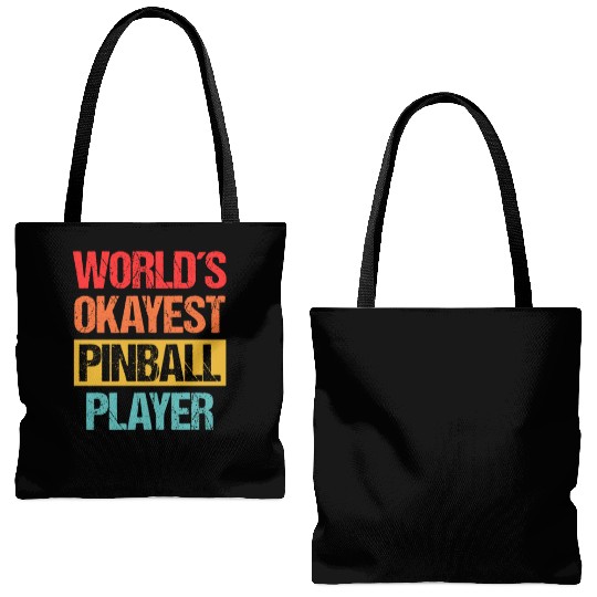 World's Okayest Pinball Player Tote Bags (AOP)