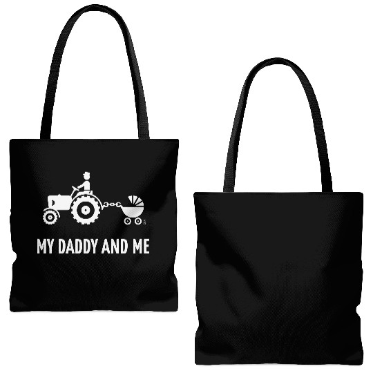 My Daddy And Me (Tractor & Stroller / Buggy / W) Tote Bags (AOP)
