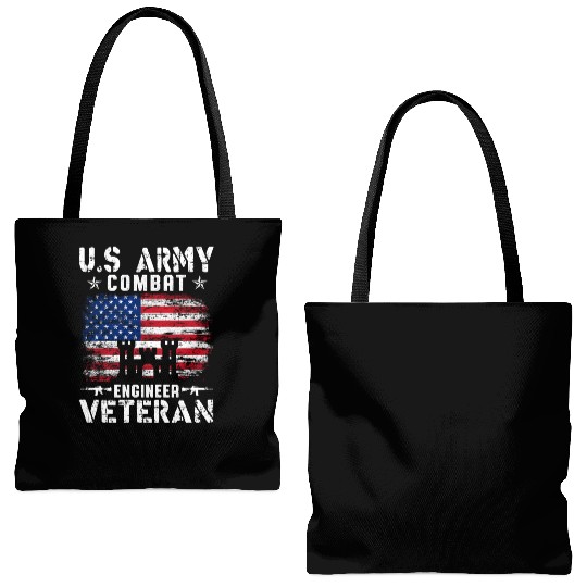 US Army Combat Engineer Veteran Tote Bags (AOP)