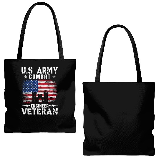 US Army Combat Engineer Veteran Tote Bags (AOP)
