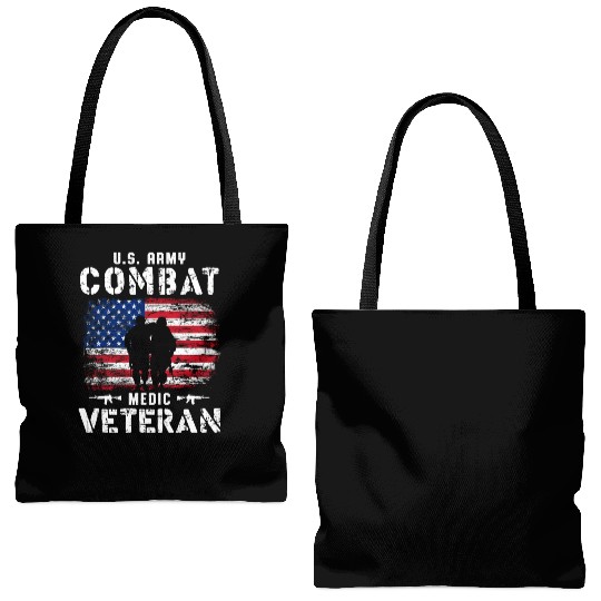 US Army Combat Medic Veteran Tote Bags (AOP)