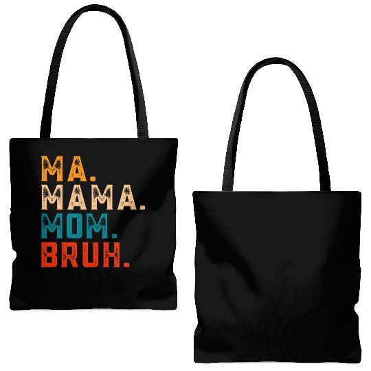 Mama Mommy Mom Bruh Tote Bags (AOP) Women Mama Tanks.