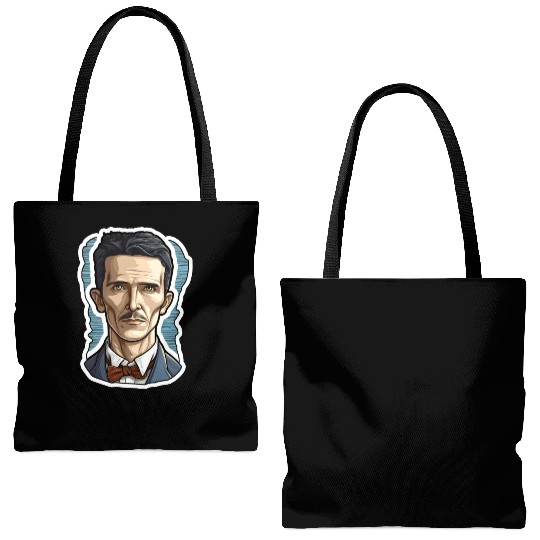 Nikola Tesla Physics Nerd Geek Tote Bags (AOP)