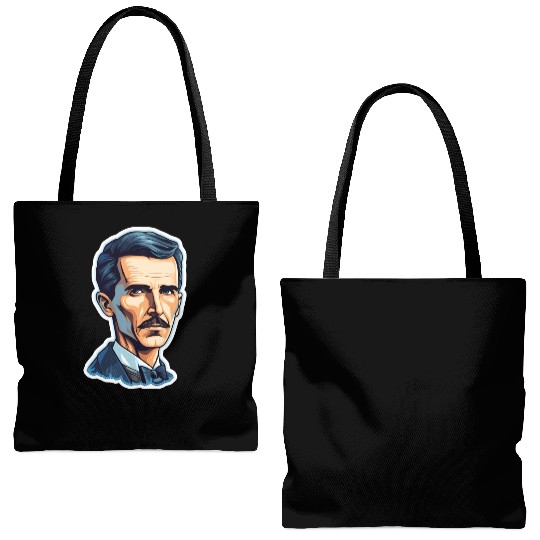 Nikola Tesla Physics Geek Nerd Tote Bags (AOP)