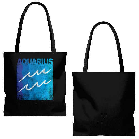 Zodiac Symbol Sign Aquarius Tote Bags (AOP)