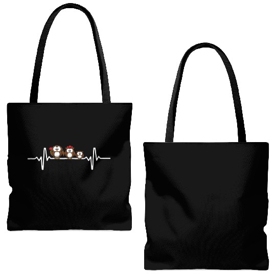 Heart beat Owl Tote Bags (AOP) for Nurses and Doctors