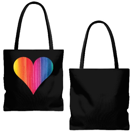 Rainbow Heart Lgbtq Gay Gay Tote Bags (AOP)